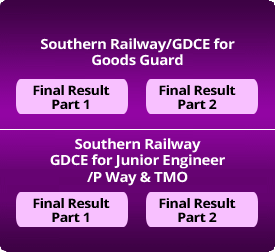 Southern Railway/GDCE for Junior Engineer/P Way & TMO